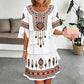 Robe échelonnée femme à imprimé ethnique vintage