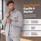 Ensemble décontracté deux pièces pour homme : veste et pantalon en maille gaufrée