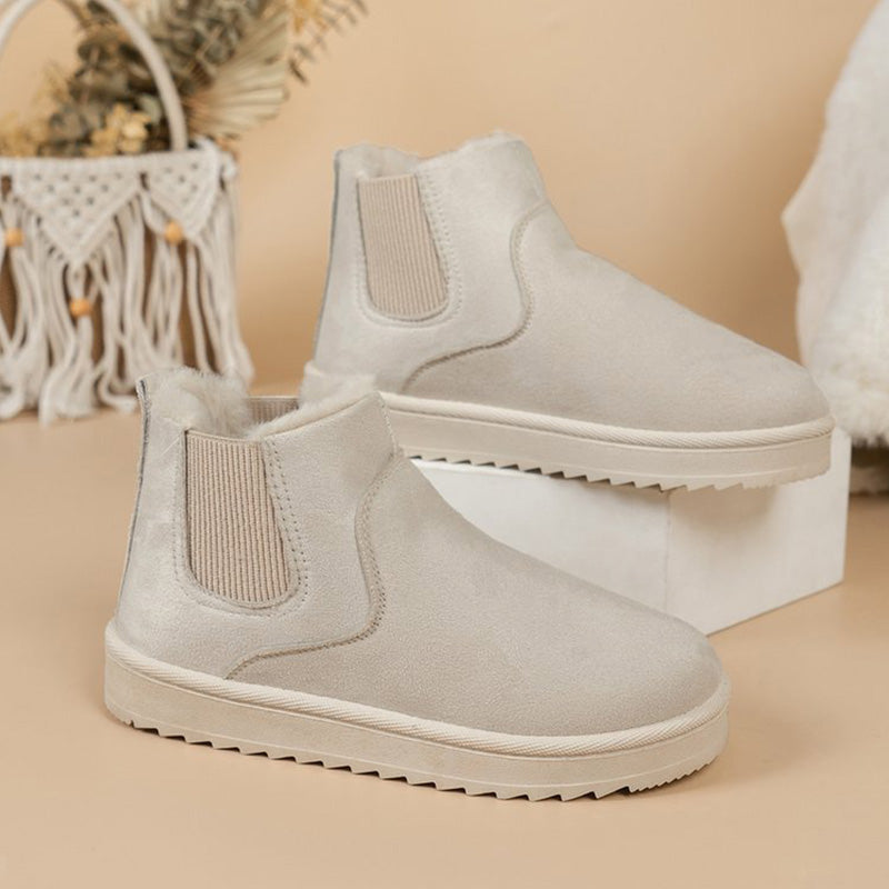 Bottes de Cheville de Neige Chaudes à Semelle Épaisse pour Femmes