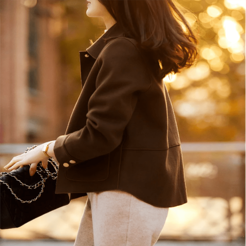 📢📢50 % DE RÉDUCTION !! ⏰Manteau réversible court d'automne pour femme
