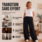Pantalons de survêtement décontractés à jambes larges plissés pour femmes
