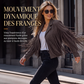 Veste décontractée à manches longues et à franges pour femme