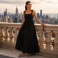 Robe froncée à bretelles spaghetti pour femme, robe à volants étagés