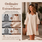 Robe pour femme à col en V et manches à volants