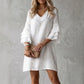 Robe pour femme à col en V et manches à volants