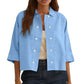 Chemise à manches courtes double boutonnage pour femme