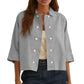 Chemise à manches courtes double boutonnage pour femme