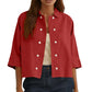Chemise à manches courtes double boutonnage pour femme