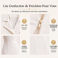 Robe asymétrique pour femme avec fente et fermeture à glissière sur le devant