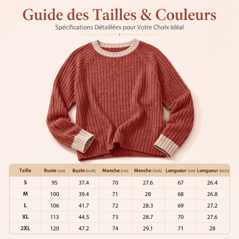 Pull décontracté en maille à col rond pour femme