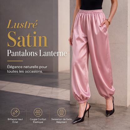 Pantalons sarouel amples en satin pour femmes