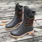 Bottines à lacets pour femme à talon bas et bout rond