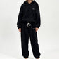 Ensemble sweat à capuche en maille torsadée pelucheuse et pantalon pour femme