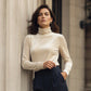Haut à col roulé ample pour femme, manches longues
