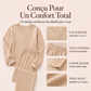 Ensemble sweat-shirt et pantalon à épaules dénudées pour femme