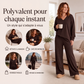 Ensemble sweat-shirt et pantalon à épaules dénudées pour femme