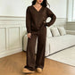 Ensemble sweat-shirt et pantalon à épaules dénudées pour femme