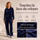 Ensemble sweat à capuche en velours et pantalon rayé pour femme