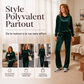 Ensemble sweat à capuche en velours et pantalon rayé pour femme