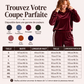 Ensemble sweat à capuche en velours et pantalon rayé pour femme