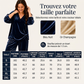 Ensemble pour femme : haut en velours à col V et pantalon large