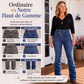 Jeans asymétriques croisés taille haute pour femme