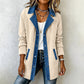 Veste décontractée en jean à patchwork pour femme