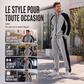 Ensemble sweat à capuche zippé à blocs de couleurs et pantalon de survêtement pour homme