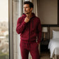 Ensemble sweat à capuche zippé à blocs de couleurs et pantalon de survêtement pour homme