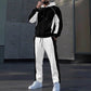 Ensemble sweat à capuche zippé à blocs de couleurs et pantalon de survêtement pour homme