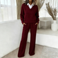 Ensemble pour femme : haut à manches longues et pantalon large