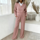 Ensemble pour femme : haut à manches longues et pantalon large