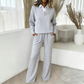 Ensemble pour femme : haut à manches longues et pantalon large