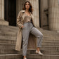 Pantalon ample en coton et lin pour femme