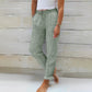 Pantalon ample en coton et lin pour femme
