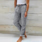 Pantalon ample en coton et lin pour femme
