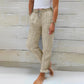 Pantalon ample en coton et lin pour femme