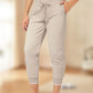 Pantalon de Jogging 3/4 Taille Haute - Coupe Ajustée avec Cordon de Serrage & Poches