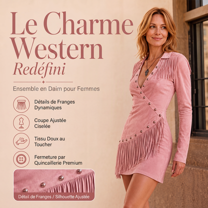Robe longue à manches longues et franges pour femme, coupe ajustée