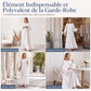 Robe longue à volants et manches longues pour femme