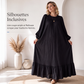 Robe longue à volants et manches longues pour femme