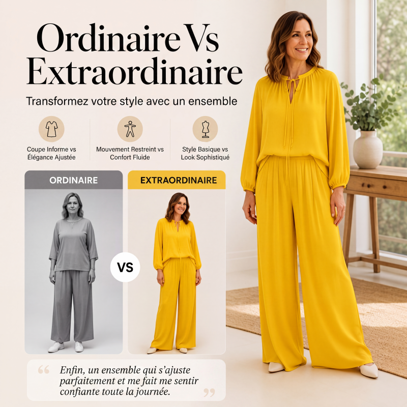 Ensemble décontracté pour femme : haut ample et pantalon