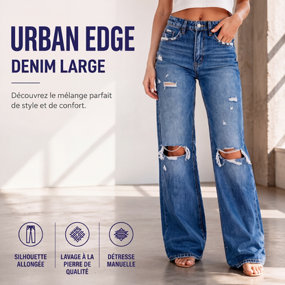 Jean déchiré chic taille haute pour femme