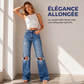 Jean déchiré chic taille haute pour femme