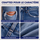Jean déchiré chic taille haute pour femme