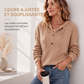 Pull à capuche décontracté en maille côtelée pour femme