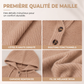 Pull à capuche décontracté en maille côtelée pour femme