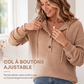 Pull à capuche décontracté en maille côtelée pour femme
