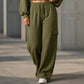 Pantalon à taille haute et cordon de serrage pour femme