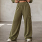 Pantalon à taille haute et cordon de serrage pour femme